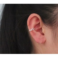 Кафф "Зажим сердечки". Стерлинговое серебро 925 проба